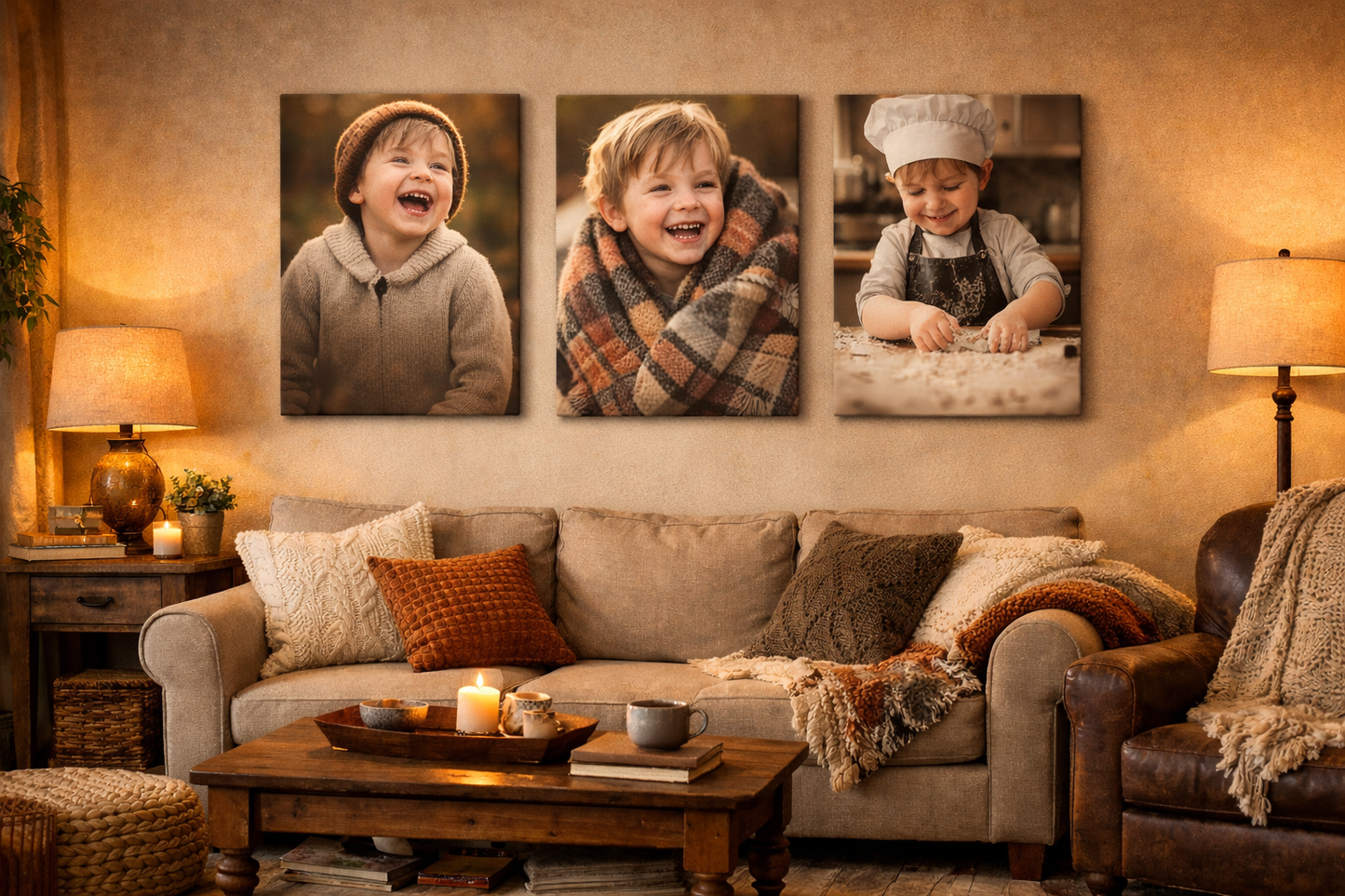 3 fotografije na platnu
