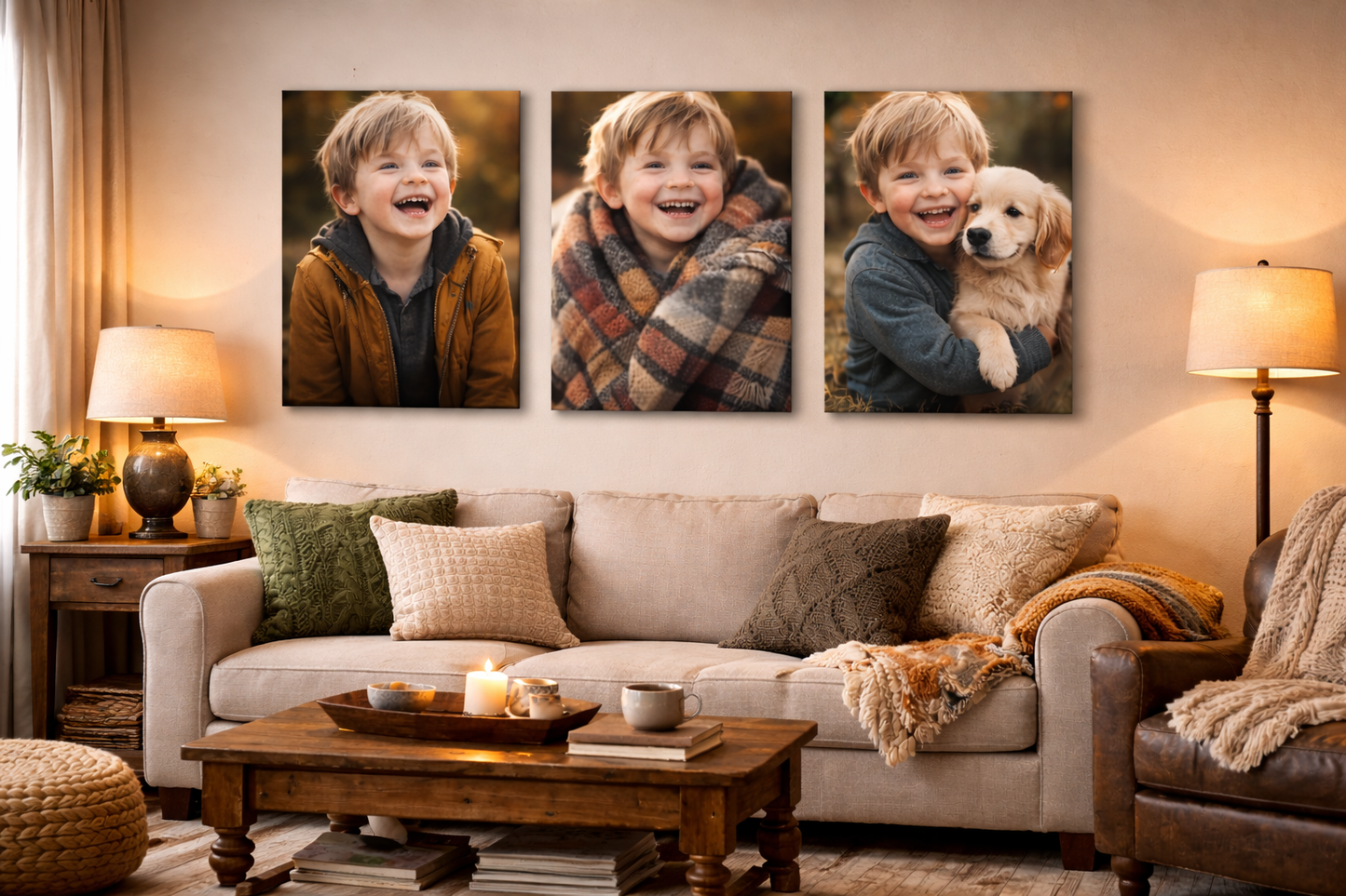 3 fotografije na platnu